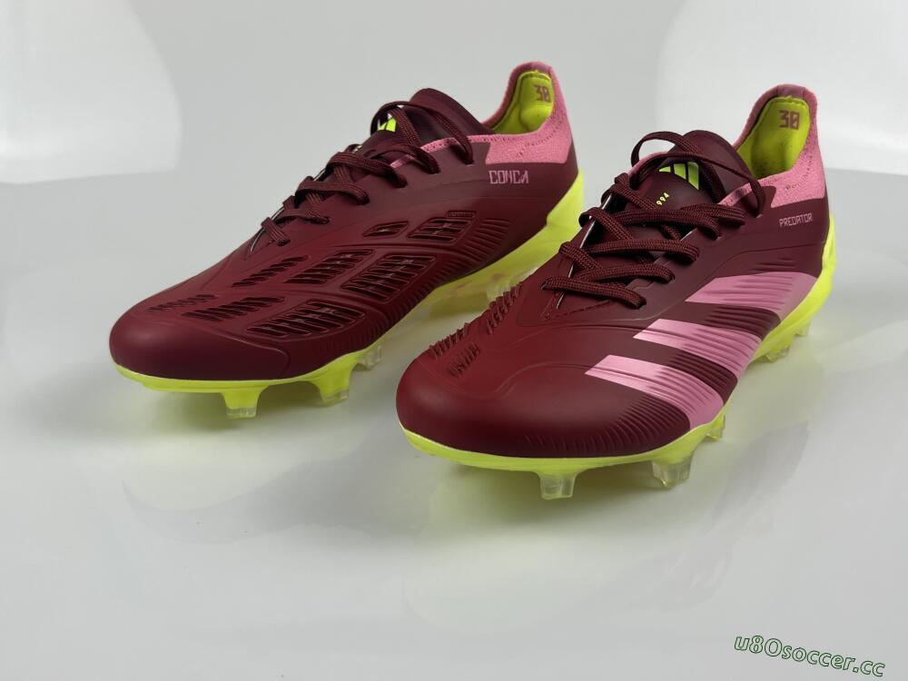 Men's Adidas Predator 24 Elite FG Firm Ground Low-Tops Football Boots - Red/Pink/Yellow