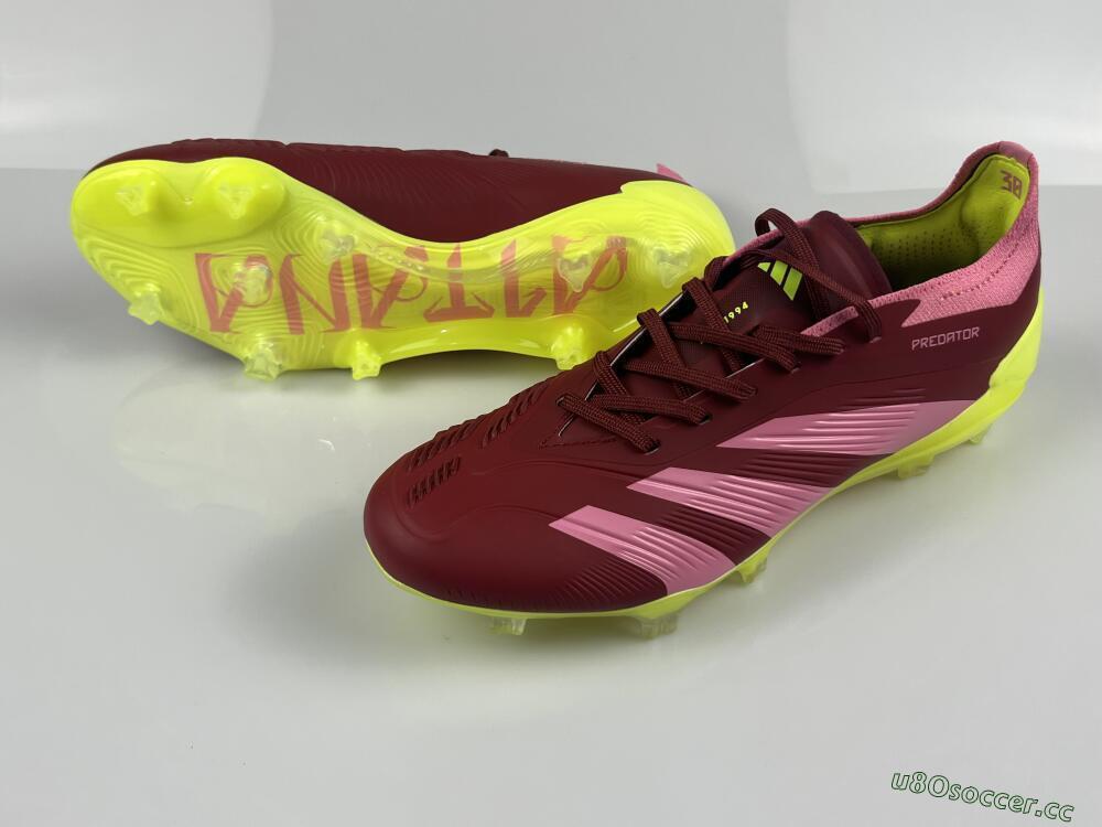 Men's Adidas Predator 24 Elite FG Firm Ground Low-Tops Football Boots - Red/Pink/Yellow