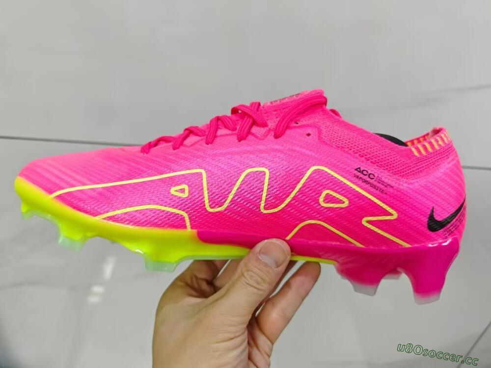 Men's Nike Air Zoom Mercurial Vapor 15 Elite FG Firm Ground Low-Tops Football Boots - Pink/Green/Black