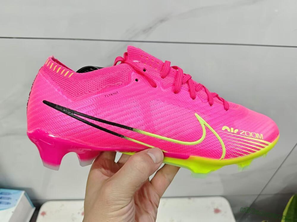 Men's Nike Air Zoom Mercurial Vapor 15 Elite FG Firm Ground Low-Tops Football Boots - Pink/Green/Black