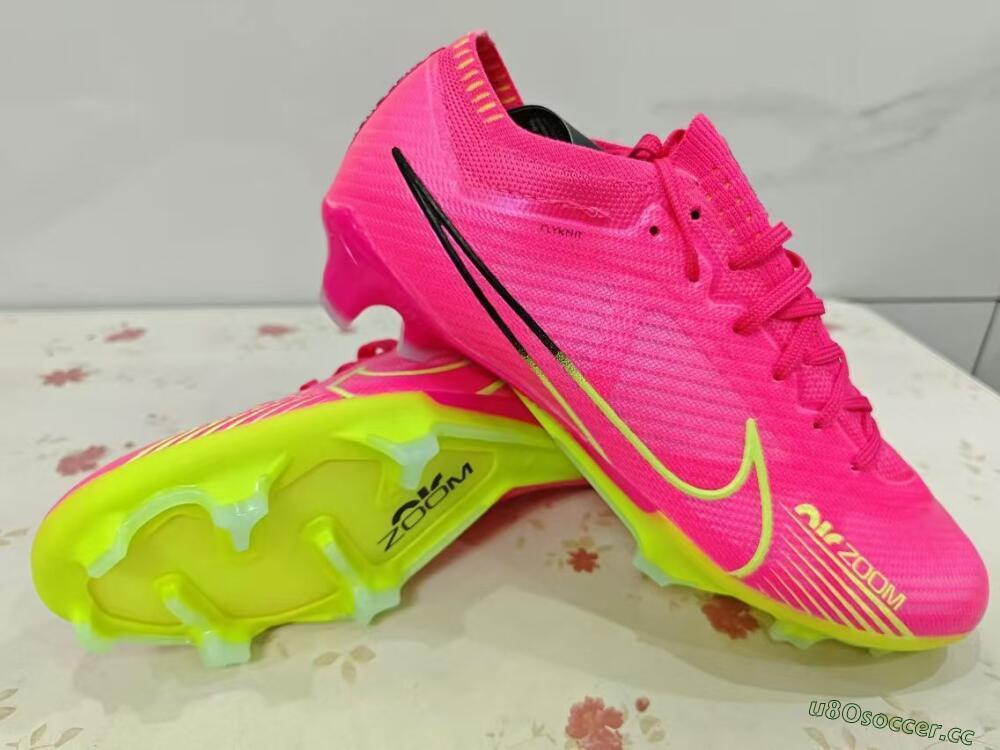Men's Nike Air Zoom Mercurial Vapor 15 Elite FG Firm Ground Low-Tops Football Boots - Pink/Green/Black