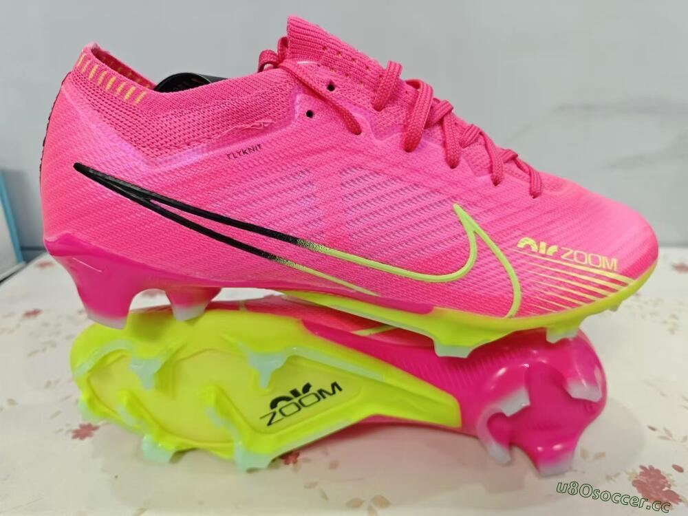 Men's Nike Air Zoom Mercurial Vapor 15 Elite FG Firm Ground Low-Tops Football Boots - Pink/Green/Black