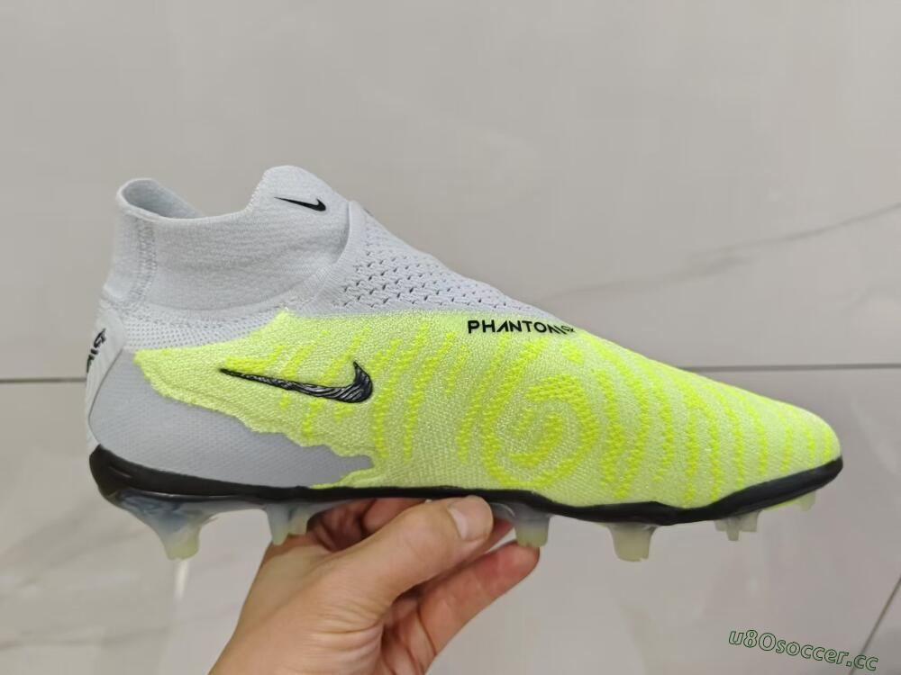 Unisex Nike Phantom GX Elite DF FG Firm Ground High-Tops Football Boots - Green/Pink/Black/White