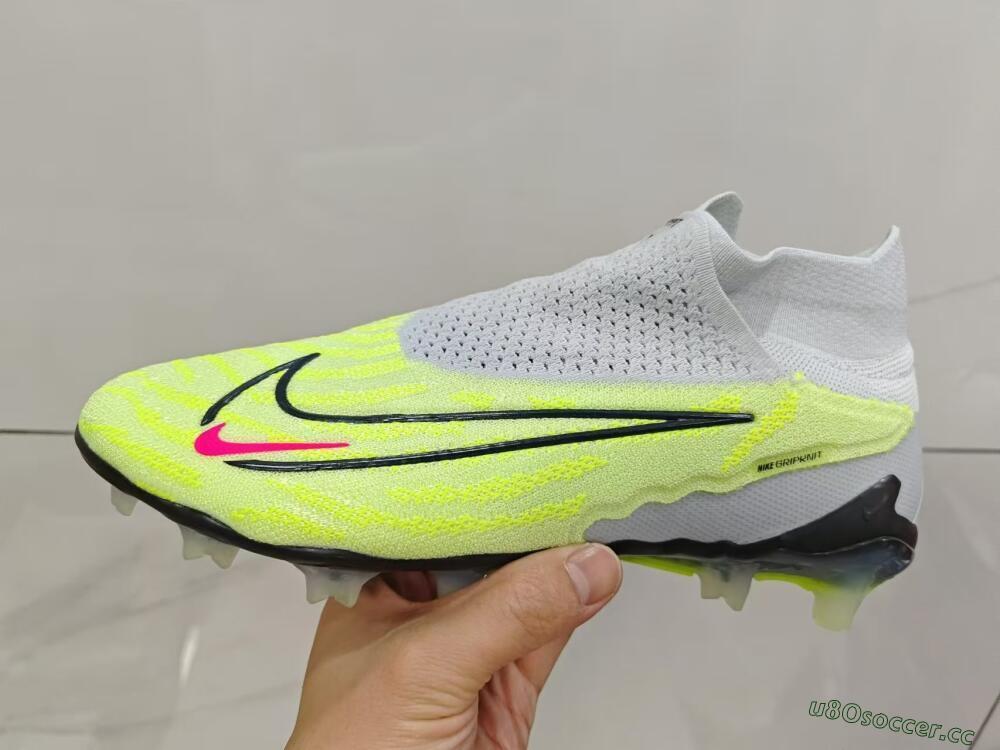 Unisex Nike Phantom GX Elite DF FG Firm Ground High-Tops Football Boots - Green/Pink/Black/White
