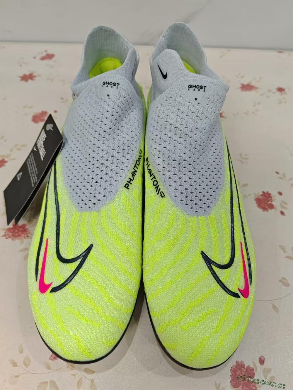 Unisex Nike Phantom GX Elite DF FG Firm Ground High-Tops Football Boots - Green/Pink/Black/White