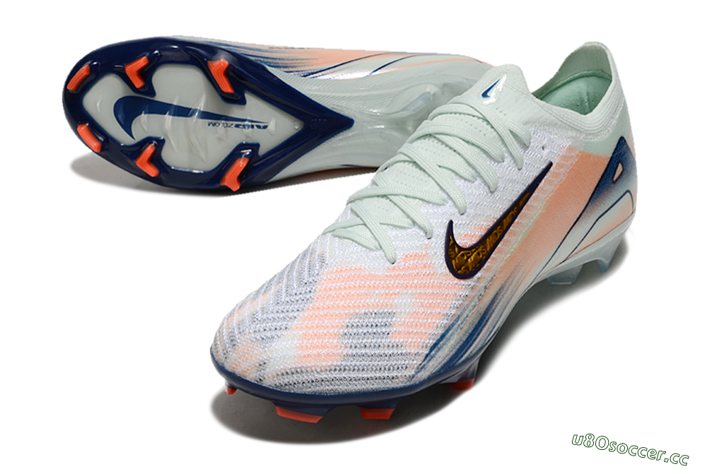 Unisex Nike Air Zoom Mercurial Vapor 16 Elite FG Firm Ground Low-Tops Football Boots - White/Pink/Blue 3