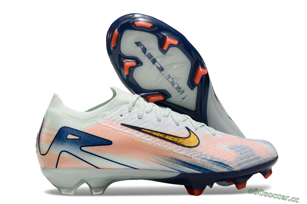 Unisex Nike Air Zoom Mercurial Vapor 16 Elite FG Firm Ground Low-Tops Football Boots - White/Pink/Blue 2