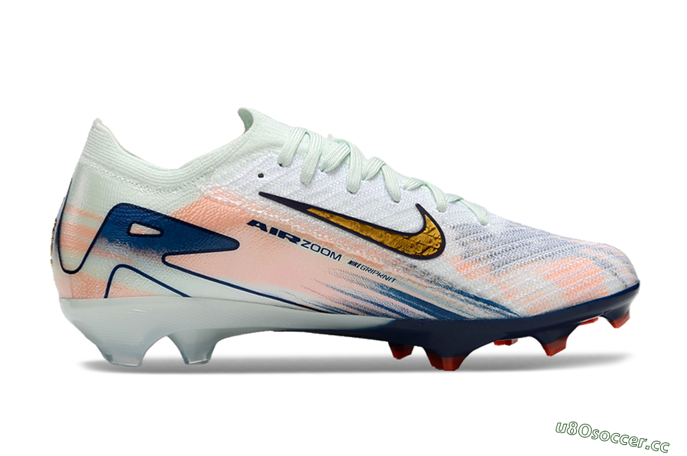Unisex Nike Air Zoom Mercurial Vapor 16 Elite FG Firm Ground Low-Tops Football Boots - White/Pink/Blue 4
