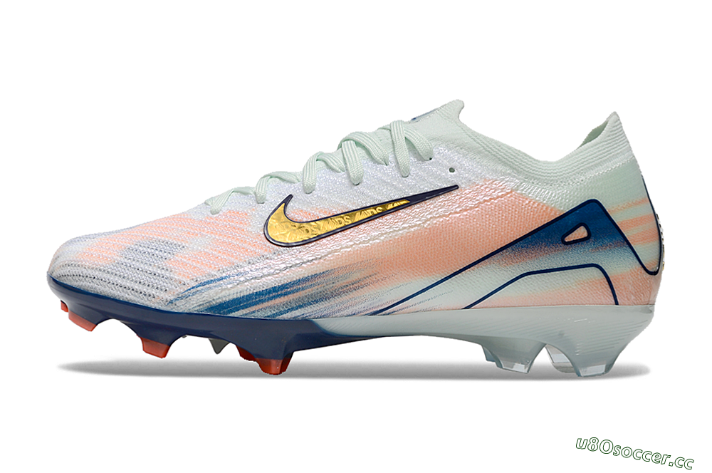 Unisex Nike Air Zoom Mercurial Vapor 16 Elite FG Firm Ground Low-Tops Football Boots - White/Pink/Blue 0