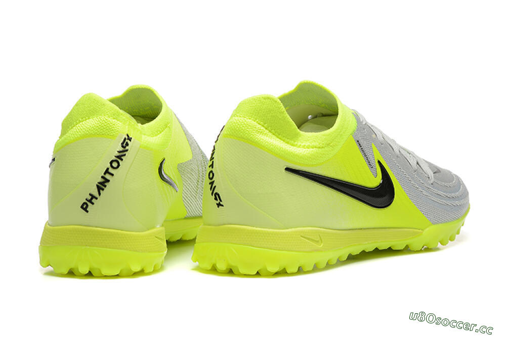 Men's Nike Phantom GX 2 Elite TF Artificial Turf Low-Tops Football Shoes - Grey/Yellow/Black 9