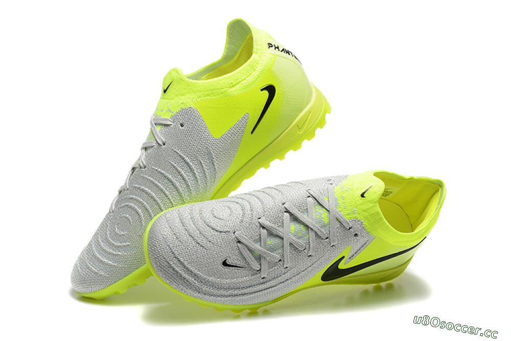 Men's Nike Phantom GX 2 Elite TF Artificial Turf Low-Tops Football Shoes - Grey/Yellow/Black 6
