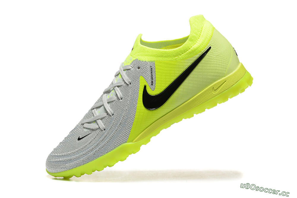 Men's Nike Phantom GX 2 Elite TF Artificial Turf Low-Tops Football Shoes - Grey/Yellow/Black 8