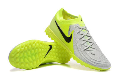 Men's Nike Phantom GX 2 Elite TF Artificial Turf Low-Tops Football Shoes - Grey/Yellow/Black