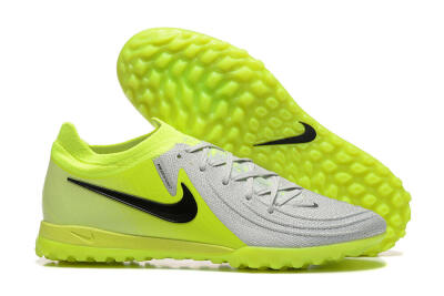 Men's Nike Phantom GX 2 Elite TF Artificial Turf Low-Tops Football Shoes - Grey/Yellow/Black