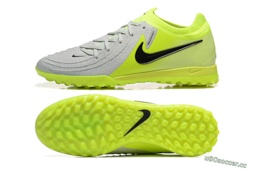 Men's Nike Phantom GX 2 Elite TF Artificial Turf Low-Tops Football Shoes - Grey/Yellow/Black 1