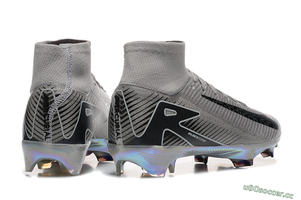 Men's Nike Air Zoom Mercurial Superfly 10 Elite FG Firm Ground High-Tops Football Boots - Grey/Black/White/Gold 9