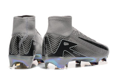 Men's Nike Air Zoom Mercurial Superfly 10 Elite FG Firm Ground High-Tops Football Boots - Grey/Black/White/Gold