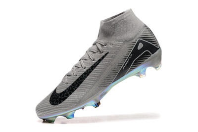 Men's Nike Air Zoom Mercurial Superfly 10 Elite FG Firm Ground High-Tops Football Boots - Grey/Black/White/Gold