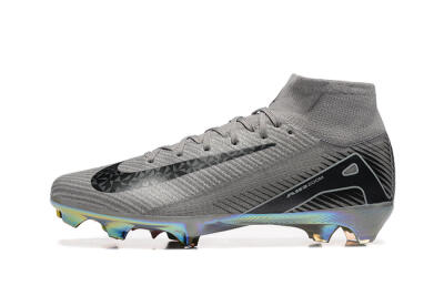 Men's Nike Air Zoom Mercurial Superfly 10 Elite FG Firm Ground High-Tops Football Boots - Grey/Black/White/Gold