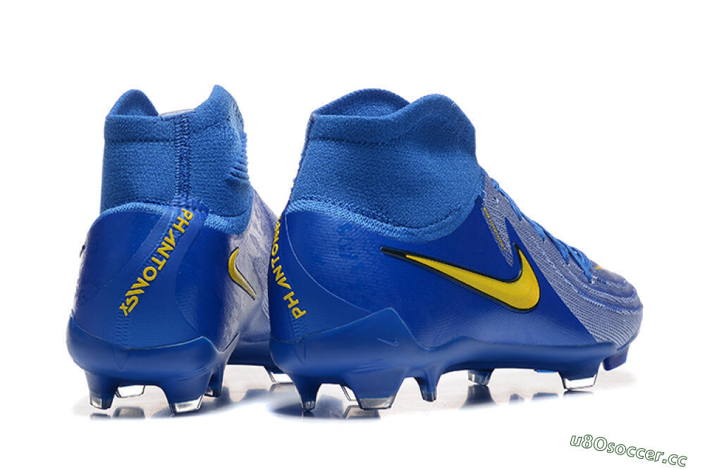 Men's Nike Phantom Luna Elite FG Firm Ground High-Tops Football Boots - Blue/Silver/Yellow 9