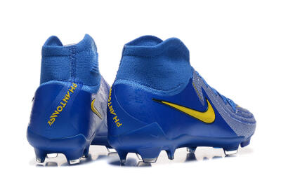 Men's Nike Phantom Luna Elite FG Firm Ground High-Tops Football Boots - Blue/Silver/Yellow
