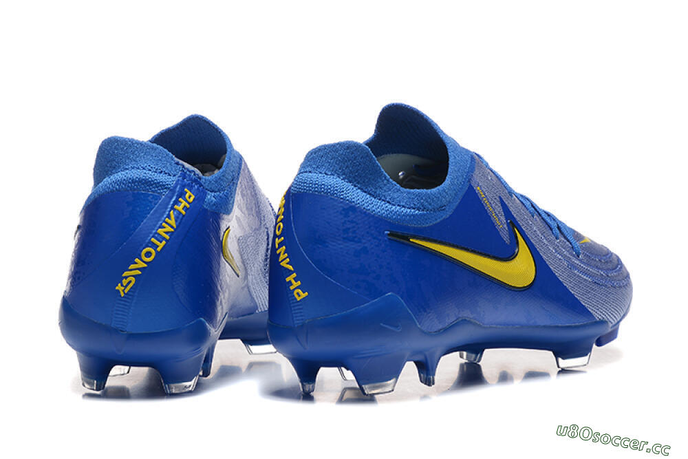 Men's Nike Phantom Luna Elite FG Firm Ground Low-Tops Football Boots - Blue/Silver/Yellow 9