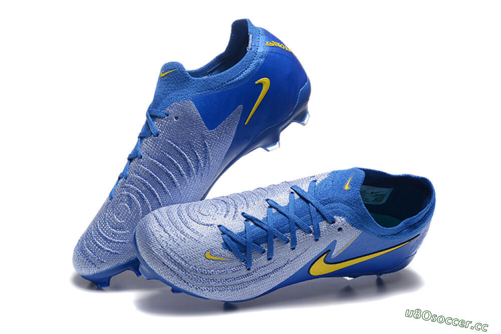 Men's Nike Phantom Luna Elite FG Firm Ground Low-Tops Football Boots - Blue/Silver/Yellow 6