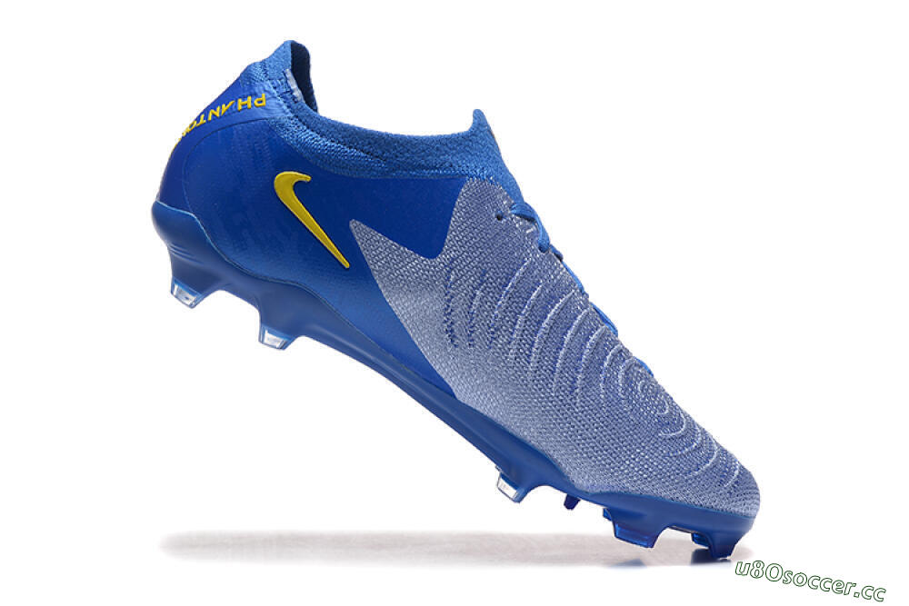 Men's Nike Phantom Luna Elite FG Firm Ground Low-Tops Football Boots - Blue/Silver/Yellow 7