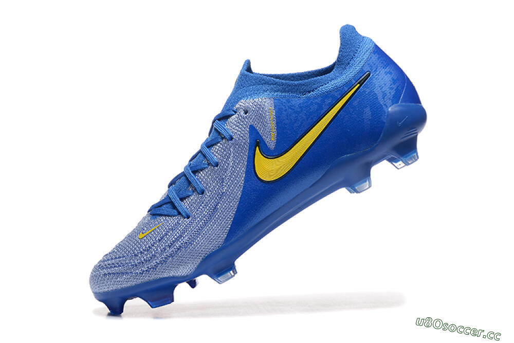 Men's Nike Phantom Luna Elite FG Firm Ground Low-Tops Football Boots - Blue/Silver/Yellow 8