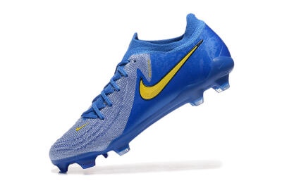 Men's Nike Phantom Luna Elite FG Firm Ground Low-Tops Football Boots - Blue/Silver/Yellow