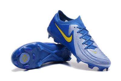 Men's Nike Phantom Luna Elite FG Firm Ground Low-Tops Football Boots - Blue/Silver/Yellow