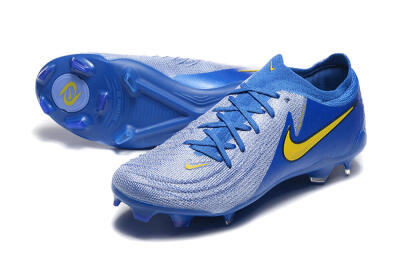 Men's Nike Phantom Luna Elite FG Firm Ground Low-Tops Football Boots - Blue/Silver/Yellow