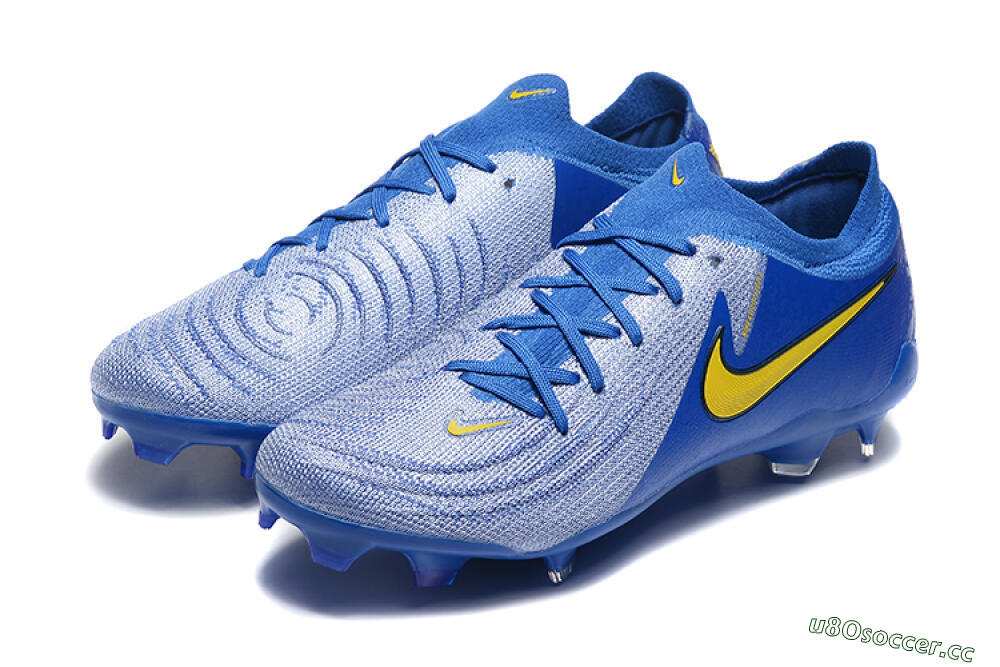 Men's Nike Phantom Luna Elite FG Firm Ground Low-Tops Football Boots - Blue/Silver/Yellow 5