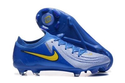 Men's Nike Phantom Luna Elite FG Firm Ground Low-Tops Football Boots - Blue/Silver/Yellow