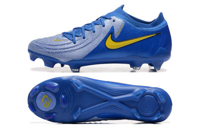 Men's Nike Phantom Luna Elite FG Firm Ground Low-Tops Football Boots - Blue/Silver/Yellow