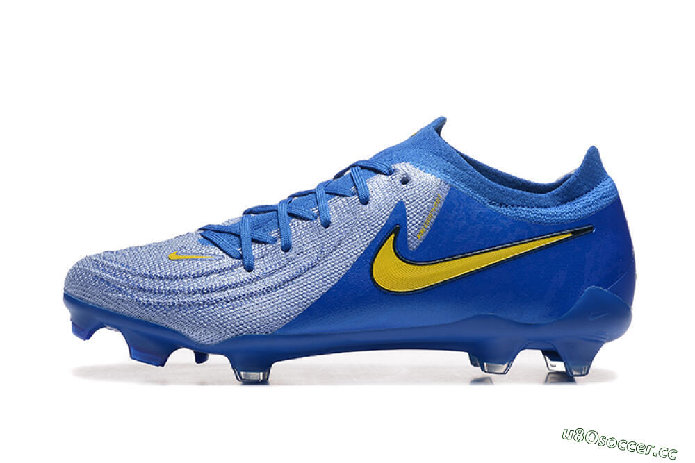 Men's Nike Phantom Luna Elite FG Firm Ground Low-Tops Football Boots - Blue/Silver/Yellow 0