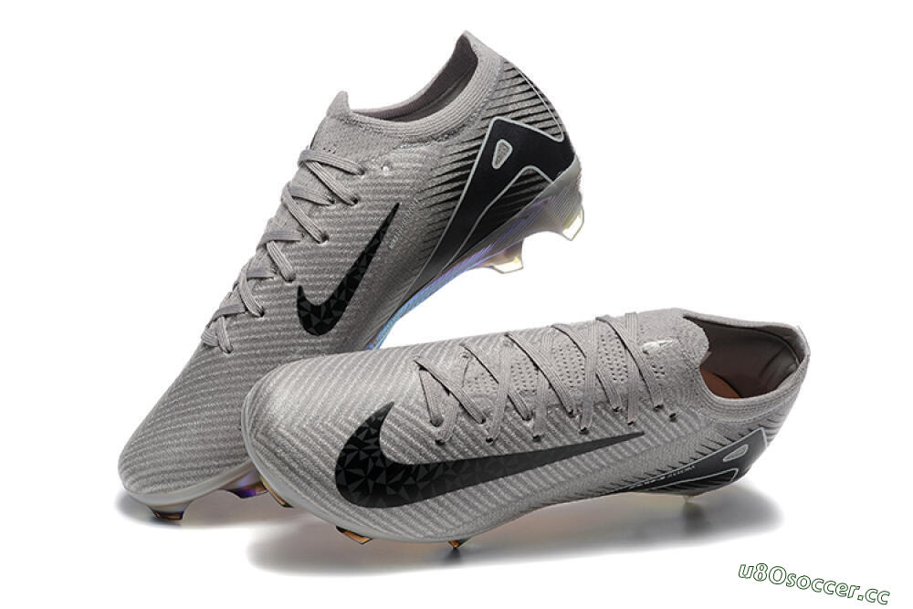 Men's Nike Air Zoom Mercurial Vapor 16 Elite FG Firm Ground Low-Tops Football Boots - Grey/Black/White/Gold 6