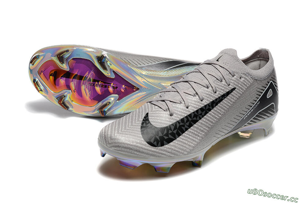 Men's Nike Air Zoom Mercurial Vapor 16 Elite FG Firm Ground Low-Tops Football Boots - Grey/Black/White/Gold 3