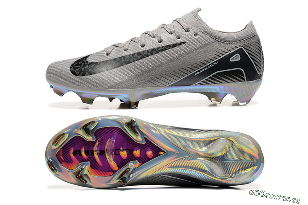 Men's Nike Air Zoom Mercurial Vapor 16 Elite FG Firm Ground Low-Tops Football Boots - Grey/Black/White/Gold 1