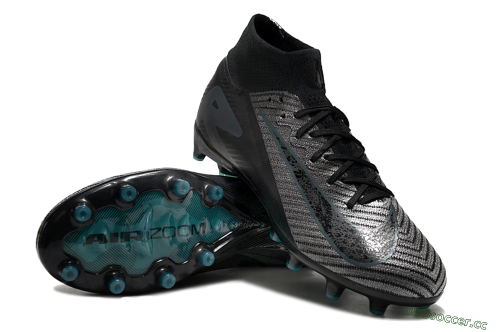 Unisex Nike Air Zoom Mercurial Superfly 10 Elite AG Artificial Grass High-Tops Football Boots - Blue/Silver/Jade 3