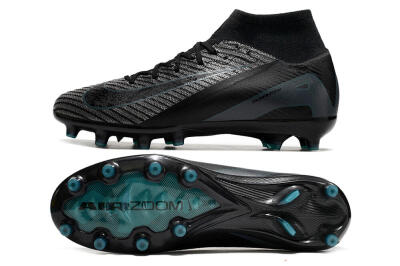 Unisex Nike Air Zoom Mercurial Superfly 10 Elite AG Artificial Grass High-Tops Football Boots - Blue/Silver/Jade