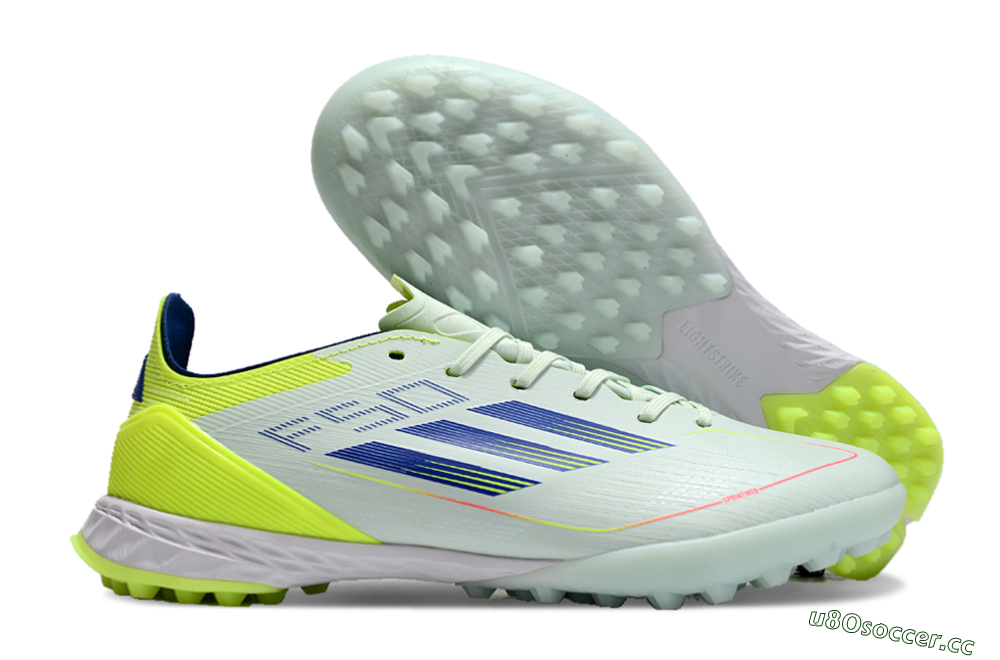 Unisex Adidas F50 Elite TF Artificial Turf Low-Tops Football Shoes - Jade/Blue/Yellow 2