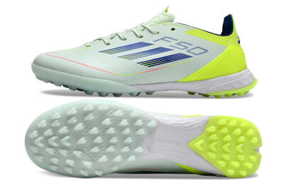 Unisex Adidas F50 Elite TF Artificial Turf Low-Tops Football Shoes - Jade/Blue/Yellow