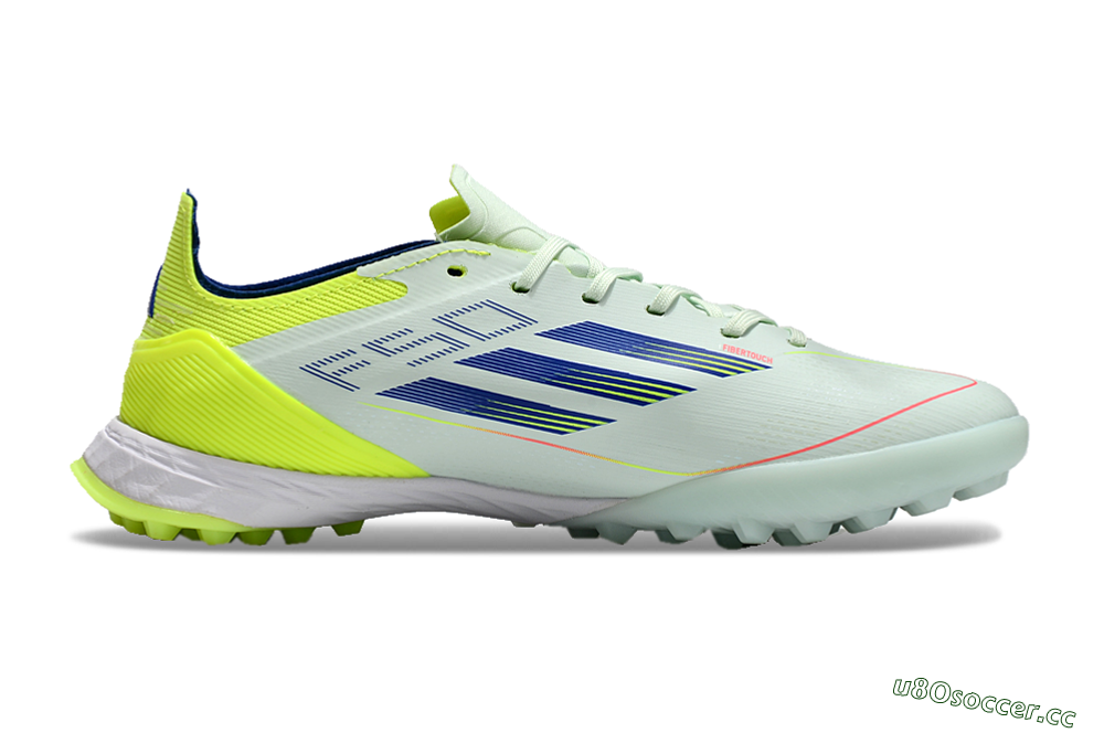 Unisex Adidas F50 Elite TF Artificial Turf Low-Tops Football Shoes - Jade/Blue/Yellow 7