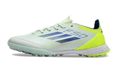 Unisex Adidas F50 Elite TF Artificial Turf Low-Tops Football Shoes - Jade/Blue/Yellow