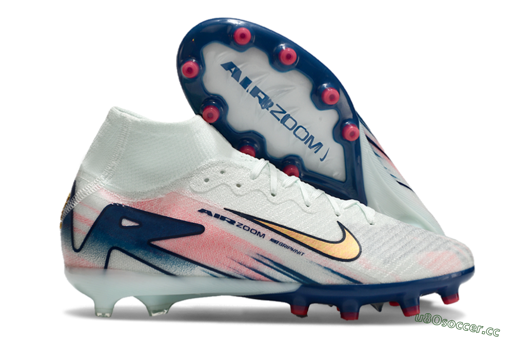 Unisex Nike Air Zoom Mercurial Superfly 10 Elite AG Artificial Grass High-Tops Football Boots - Jade/Yellow/Pink/Blue 2