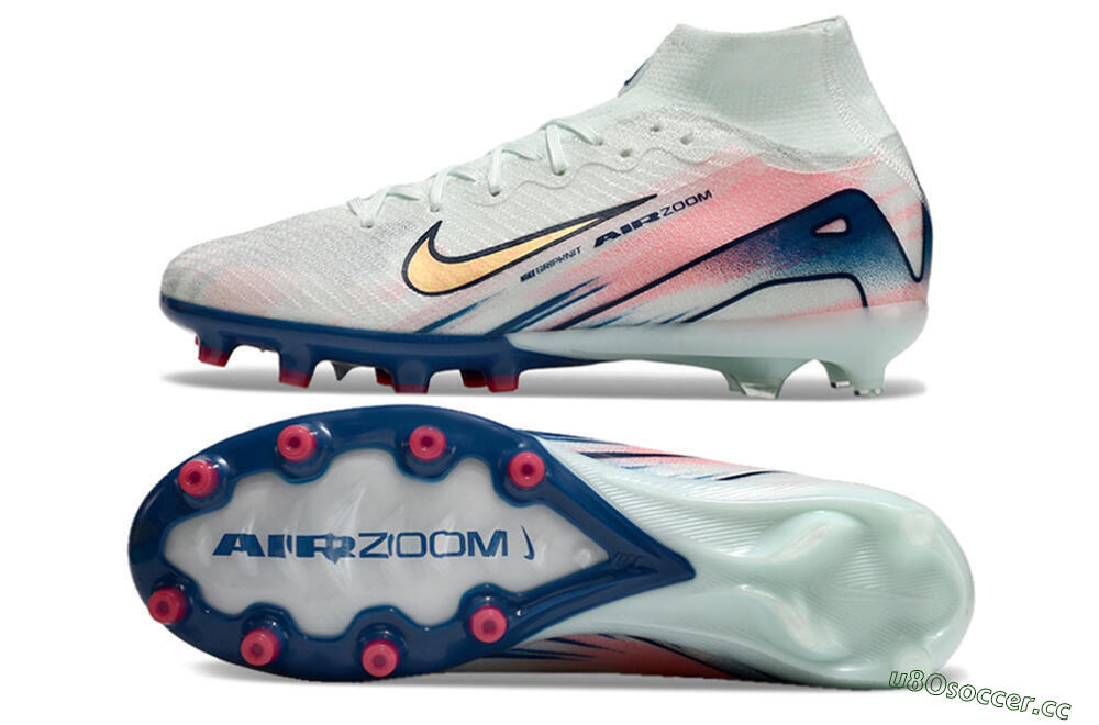 Unisex Nike Air Zoom Mercurial Superfly 10 Elite AG Artificial Grass High-Tops Football Boots - Jade/Yellow/Pink/Blue 1
