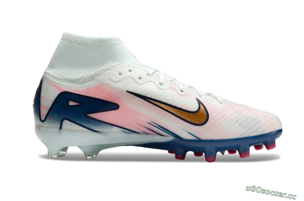 Unisex Nike Air Zoom Mercurial Superfly 10 Elite AG Artificial Grass High-Tops Football Boots - Jade/Yellow/Pink/Blue 7