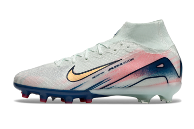 Unisex Nike Air Zoom Mercurial Superfly 10 Elite AG Artificial Grass High-Tops Football Boots - Jade/Yellow/Pink/Blue