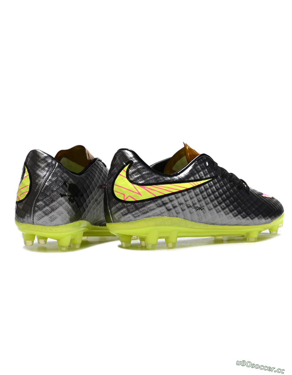 Men's Nike Hypervenom Phantom FG Firm Ground Low-Tops Football Boots - Black/Gold/Pink/Yellow 6
